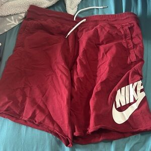 Burgundy Nike shorts